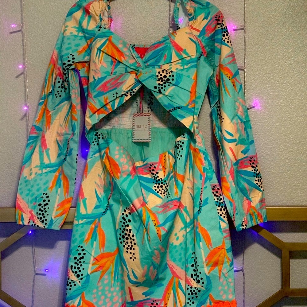 Colorful Marie by Victoria Dunn Long Sleeve Cutout Dress